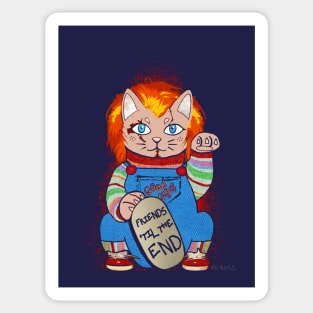 MANEKY NEKO FRIENDS TILL END PARODY HORROR HALLOWEEN 2019 Sticker